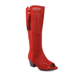 Cresta-02 Peep toe Women's Perforated Boots
